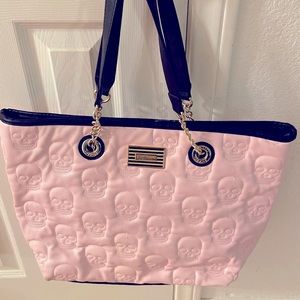 RARE Betsey Johnson Weekender Skull Bag pink
